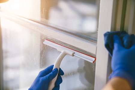 How to remove salt air crust and sand build up from south padre island windows